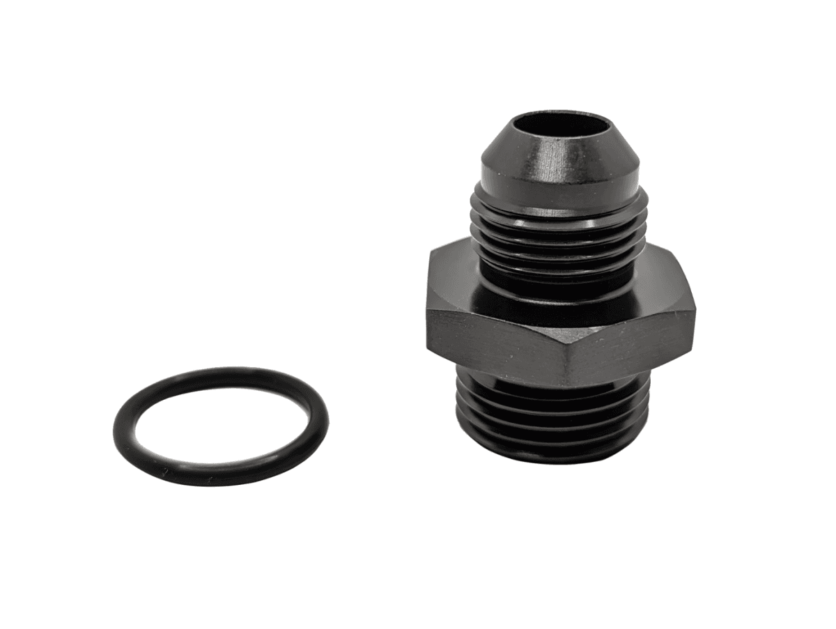 72202 Port Fitting, Reducer, -10AN ORB to -8AN 37 flare