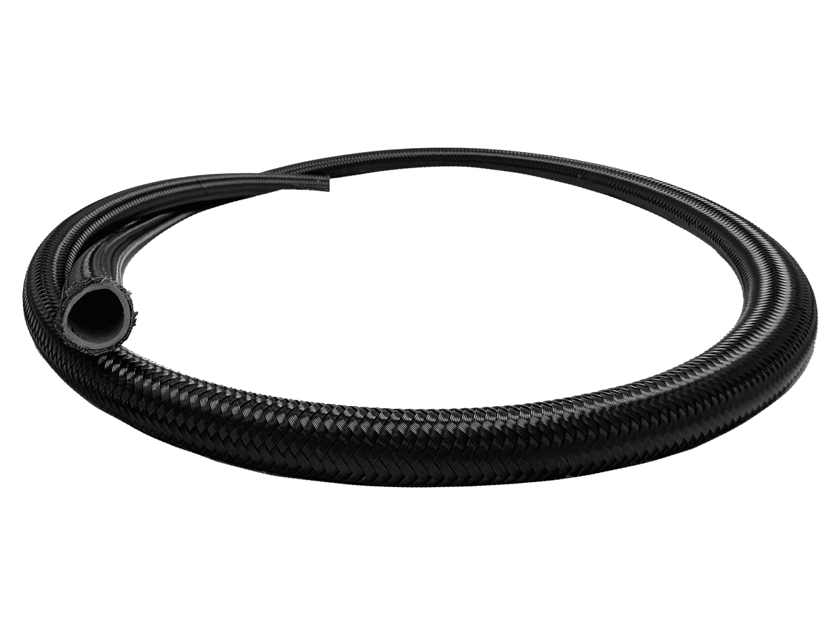 6AN PTFE Black Stainless Steel Braided Hose